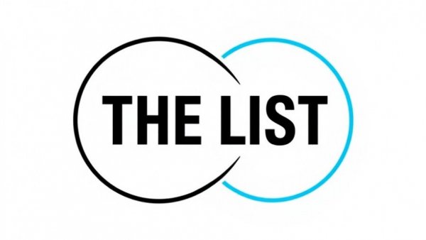 Bold 'THE LIST' text logo in black and blue circles.