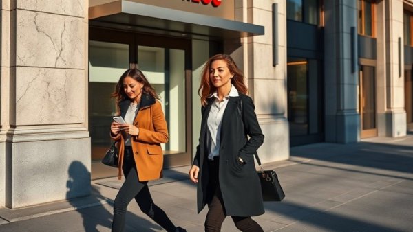 Two women walking briskly in an urban street, Texas dementia fund lawsuit.