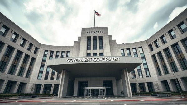 Government building entrance, HHS AI strategy context