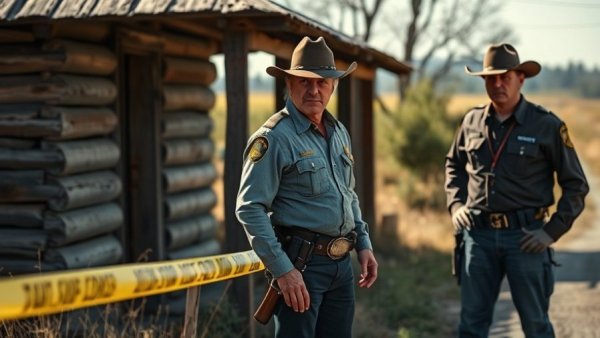 Law enforcement at crime scene in Bexar County, investigating human remains.