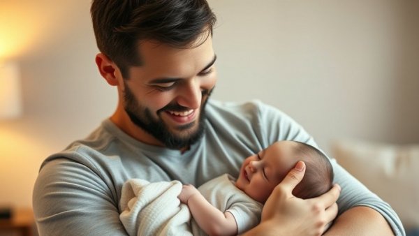 Joyful father with newborn in San Antonio community news.