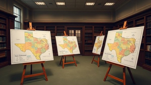 Texas congressional district maps displayed for primary elections.