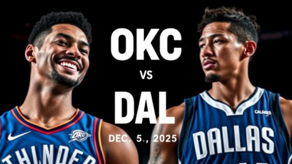 Oklahoma City Thunder vs Dallas Mavericks highlights, promotional image with players.