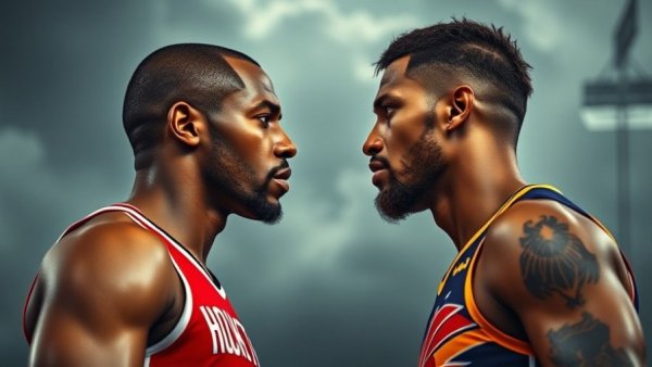 Houston Rockets vs Phoenix Suns highlights on December 5, 2025, players face-off, intense expressions.