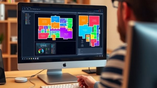 Researcher analyzing HVAC upgrade map for Houston ISD school.