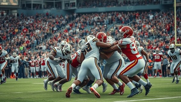 Dallas Cowboys 2025 intense game action during football tackle.