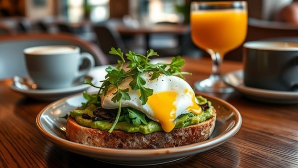 Avocado toast with poached egg at Thompson San Antonio holiday events.