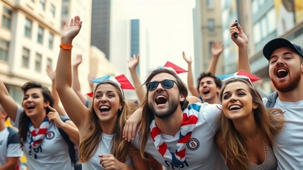 Excited fans celebrating 2026 FIFA World Cup matches at AT&T Stadium