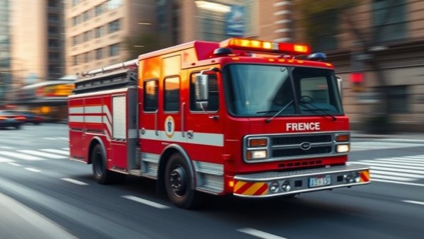 Sidney structure fire response with a moving fire truck.