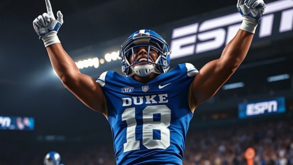Duke's ACC Championship Win celebration with ESPN branding.