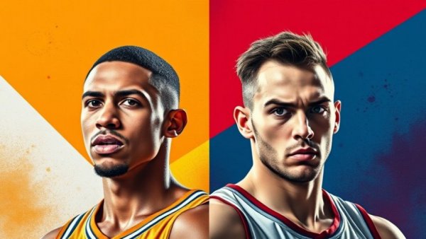 Rockets vs Mavericks game highlights graphic with players and vibrant colors.