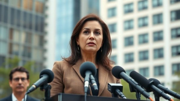 NYC political dynamics press conference with confident speaker