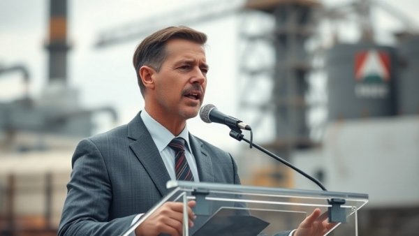 Man speaking at podium outdoors, Trump pardons Henry Cuellar
