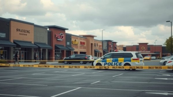 Fort Worth mall shooting scene with police and caution tape.
