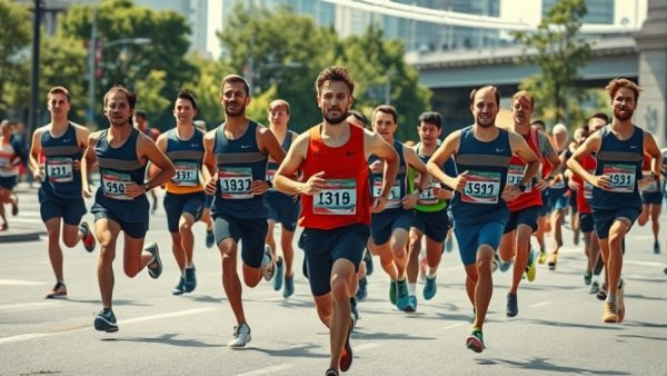 Energetic participants running in the San Antonio Marathon.