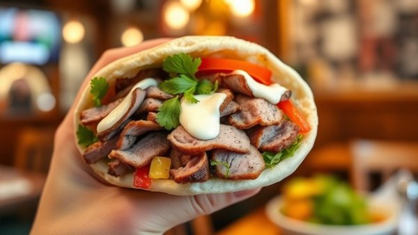 Delicious Greek gyro at Opa Greek Taverna Dallas.