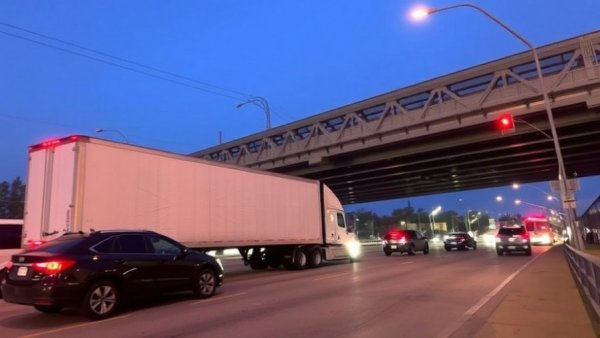 Multiple lanes blocked after 18-wheeler stalls when it hits infamous Houston Avenue bridge Monday