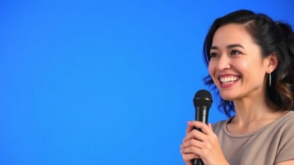 Thyroid health and mental well-being discussion with smiling woman in studio.