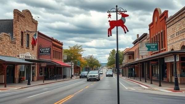 Quaint street scene in Llano, Texas with historic buildings; Texas news.