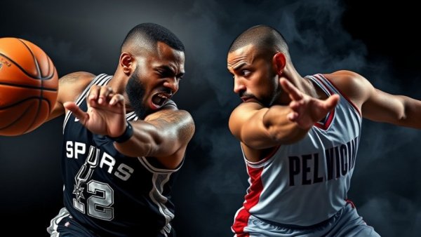 San Antonio Spurs vs New Orleans Pelicans dynamic game poster, December 8, 2025.