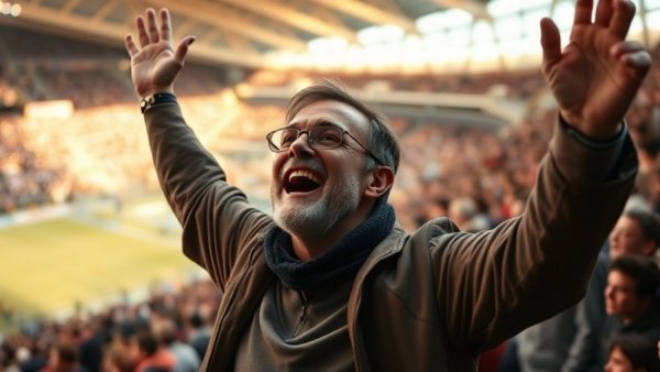 Cody Orgeron assistant coach at Tulane cheering at a sports event.