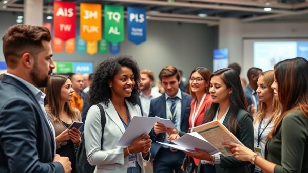 Austin Animal Services Director at networking event exchanging documents.