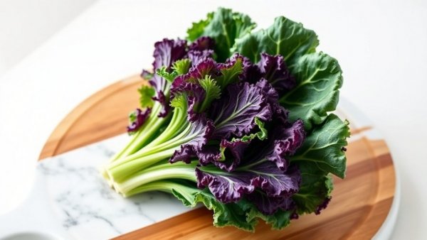 Fresh kale on cutting board for nutrient absorption tips.