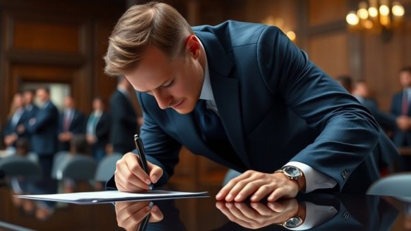 Texas elections 2025 candidate signing documents at registration desk.
