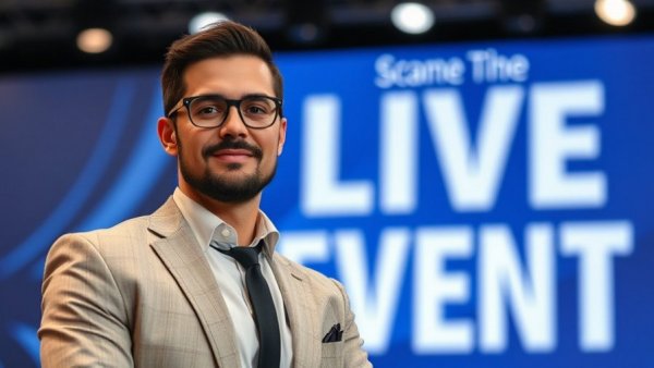 Houston wellness events live announcement with confident speaker.