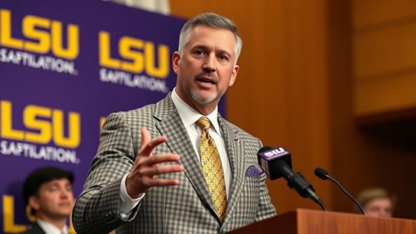 Speaker at LSU press conference, related to Ole Miss College Football Playoff.