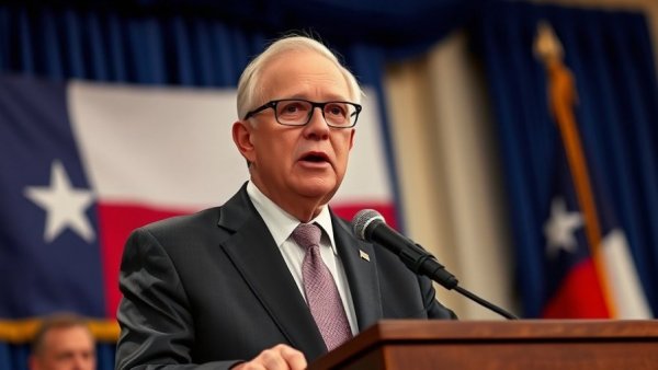 Official discusses Texas homestead exemption increase at podium.