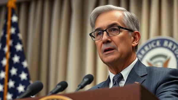 Federal Reserve news: Man speaking at press conference.