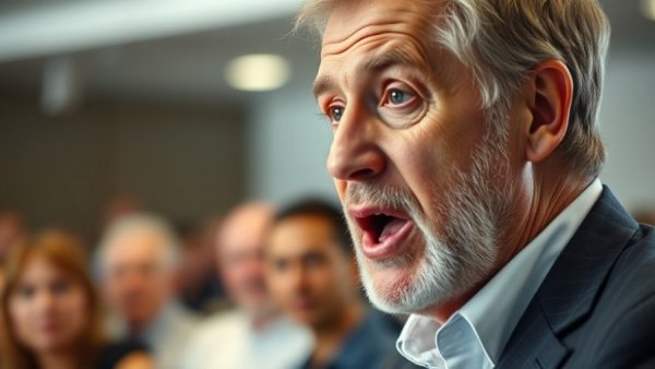 Passionate speaker discussed healthcare reform news.