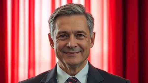 Middle-aged man in formal attire, U.S. government news theme.