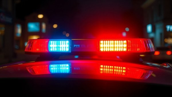 Emergency lights in Austin, vivid scene for traffic news.