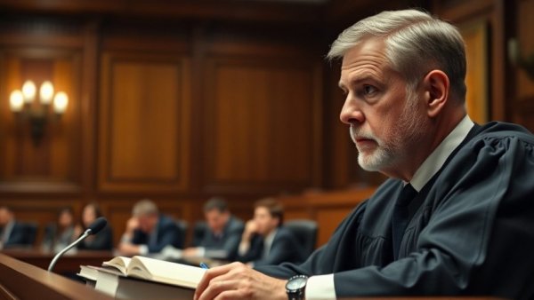 Brian Walshe murder trial courtroom scene with a serious man and judge.