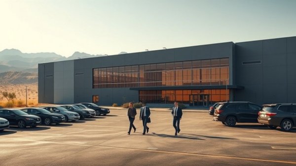 Laredo industrial project investment scene with modern building and parking lot