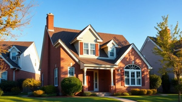 Suburban home exterior under blue sky, San Antonio home sales dip.