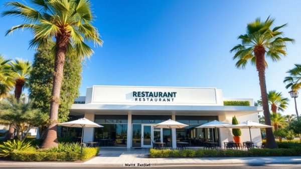 Honest Mary's Houston restaurant opening with patio and palm trees.