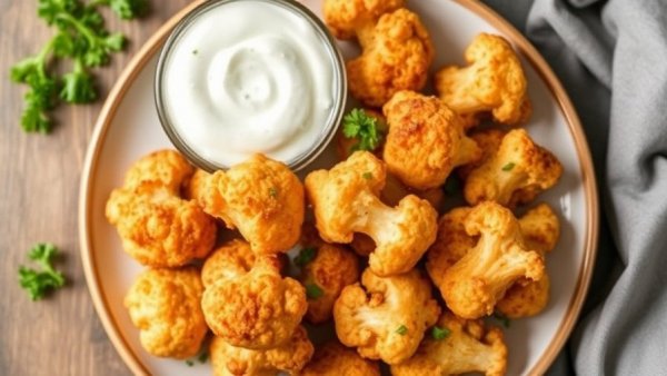 Crispy Cauliflower Bites with Ranch Dip