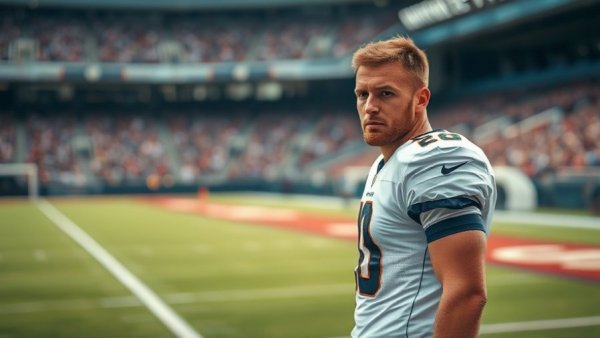 Michael Pittman Jr. looking determined on the football field.