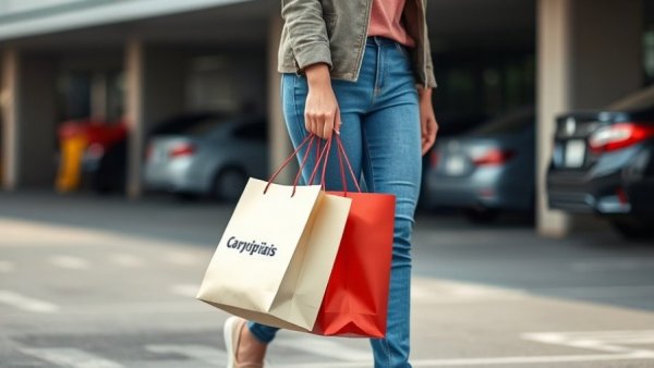 Shopping bags near parked car linked to Houston car break-ins.