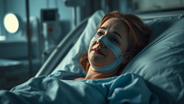 Georgia woman hospitalized with bandages after chemical attack.