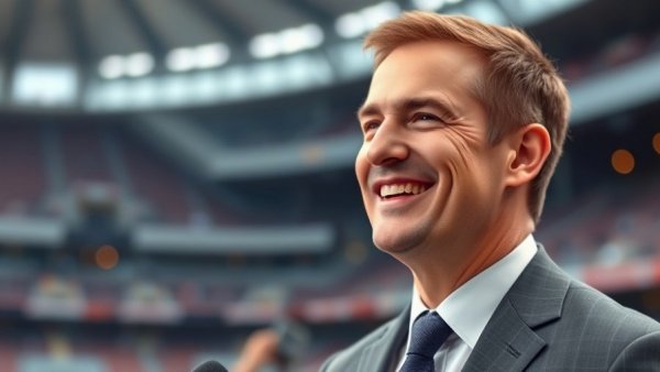 2025 Herbie Awards broadcaster speaking in stadium.