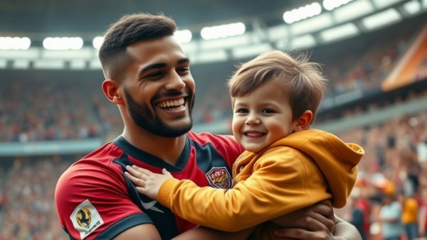 Baker Mayfield's impact off the field captured as he lovingly embraces a child.