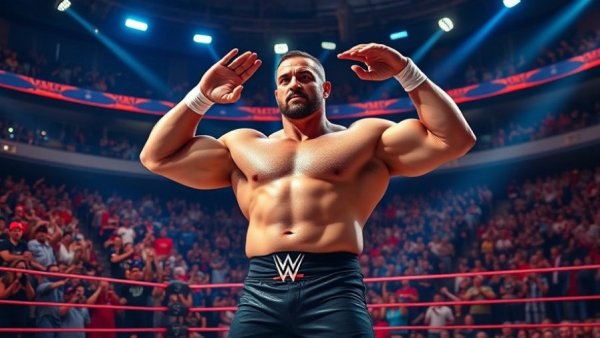 John Cena saluting during final WWE match results.