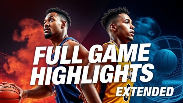 Dynamic poster for Emirates NBA Cup highlights featuring two players.