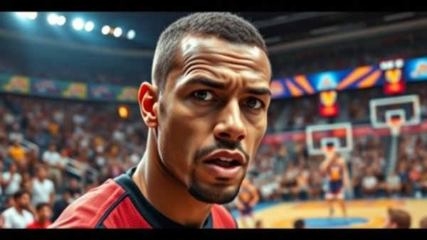 Spurs defensive mindset emphasized by focused player and game scene.