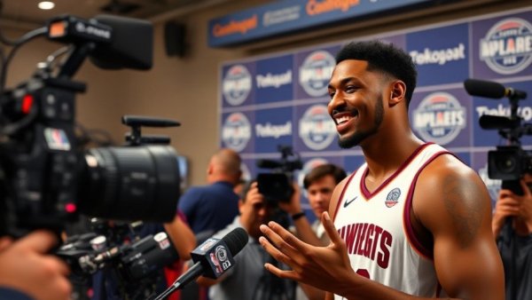 Victor Wembanyama discussing NBA Cup Final at press conference.