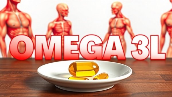 Omega-3 fish oil benefits illustration with capsule and anatomy figures.